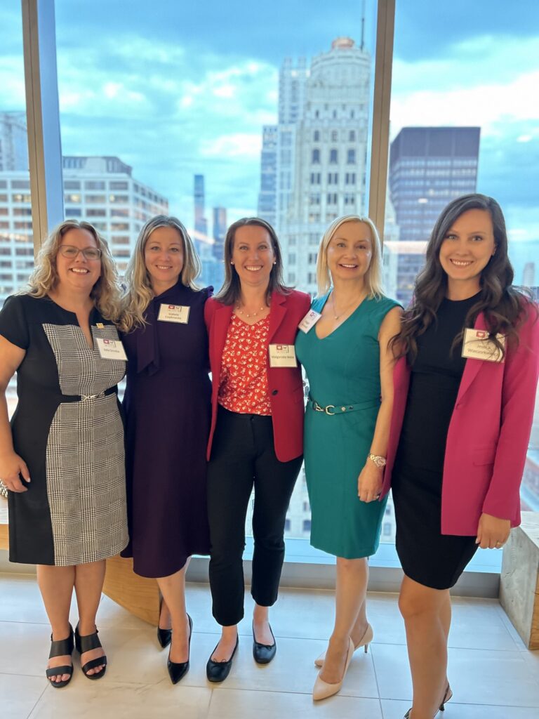 Photo of 5 women, from left to right: Julia Smolka, Izabela Czajkowska, Malgorzata Webb, Maggie Woroniecki, and Jessica Wieczorkiewicz. 