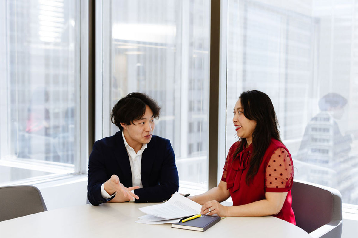 Woman and a Man having a conversation